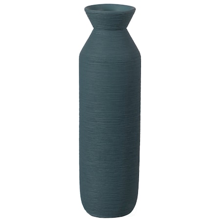 Uniquewise 9" H Decorative Ceramic Cylinder Vase, Modern Style Centerpiece Table Vase, Blue QI004348.BL